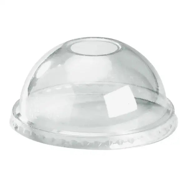 300-700ml 22mm Clear Dome Hole Lid - 100 Lids - Philip Moore Cleaning Supplies Christchurch