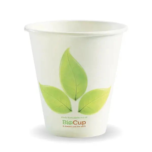 BioPack 280ml / 8oz (90mm) Leaf Single Wall BioCup - 50 Cups - Philip Moore Cleaning Supplies Christchurch