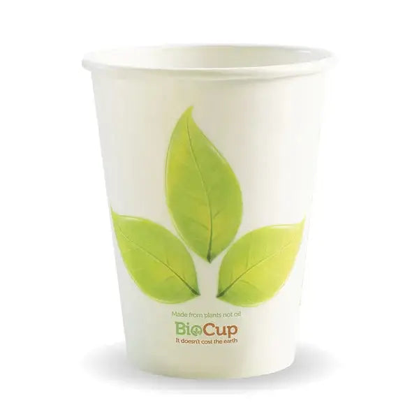 BioPack 390ml / 12oz (90mm) Leaf Single Wall BioCup - 50 Cups - Philip Moore Cleaning Supplies Christchurch