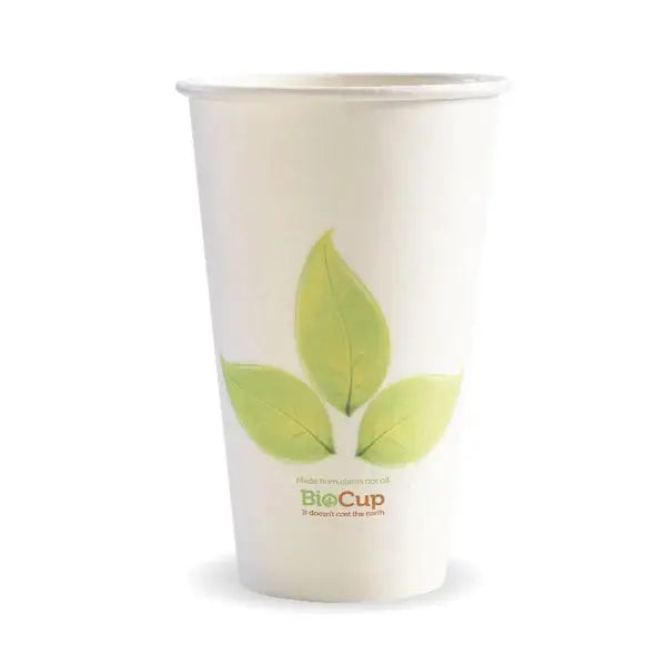 BioPack 510ml / 16oz (90mm) Leaf Single Wall BioCup - 50 Cups - Philip Moore Cleaning Supplies Christchurch