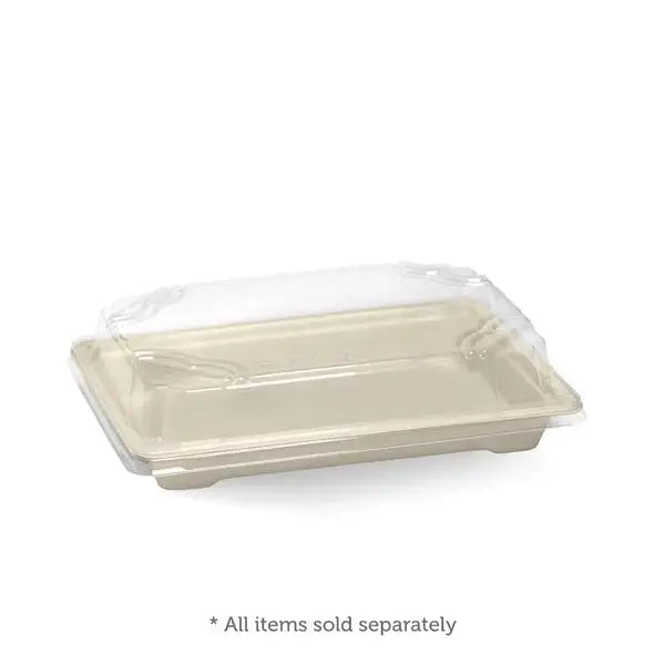 BioPak BioCane Sushi Tray Med - 100 Trays - Disposable