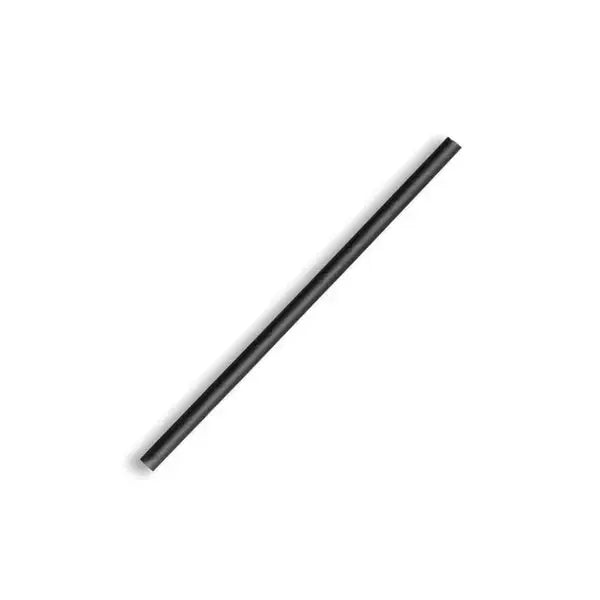 BioPak Black BioStraw - 4.5mmx120mm Cocktail - 250 Straws -