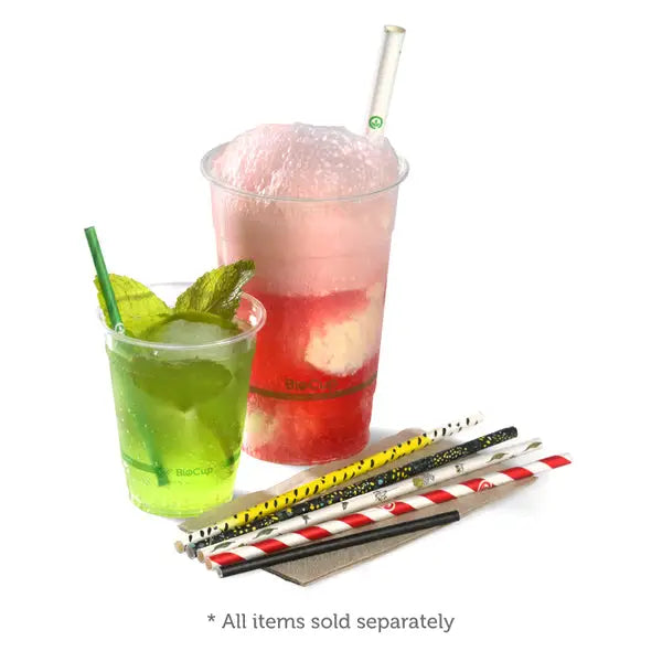 BioPak Black BioStraw - 4.5mmx120mm Cocktail - 250 Straws -