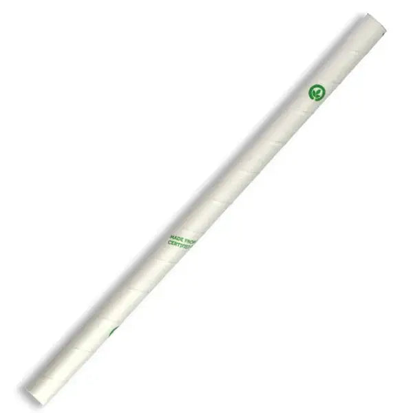 BioPak White BioStraw - 10mmx197mm - 100 Straws - Disposable