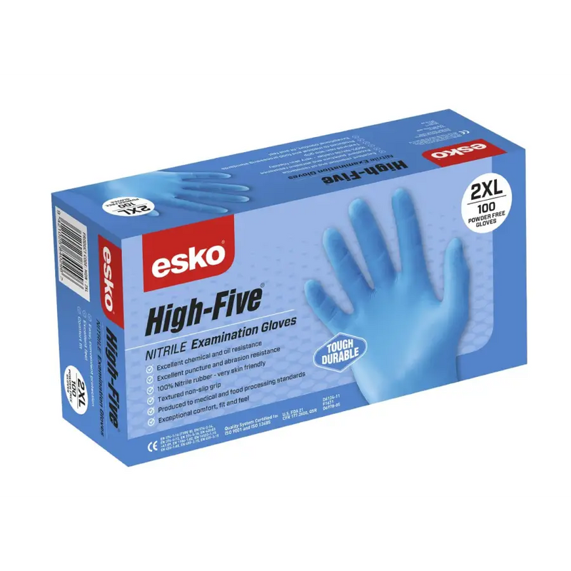 Esko High Five Industrial Blue Nitrile Glove - Philip Moore Cleaning Supplies Christchurch