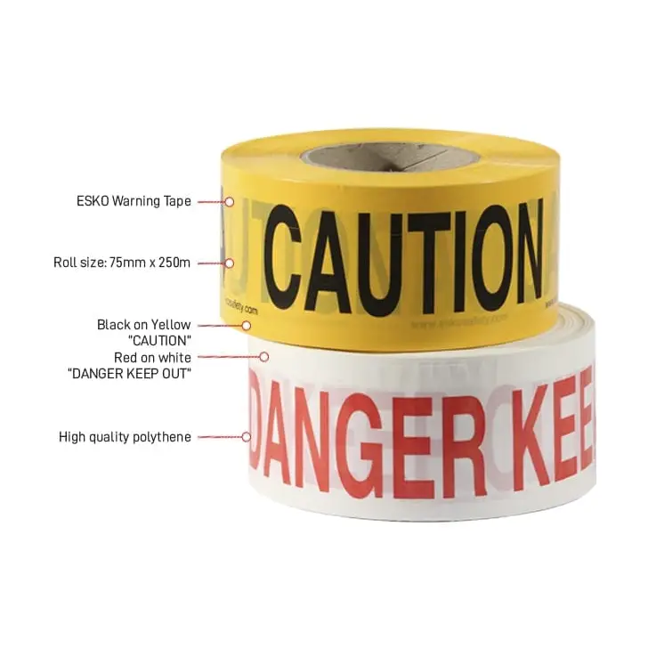 Esko Warning Tape - Caution - Philip Moore Cleaning Supplies Christchurch