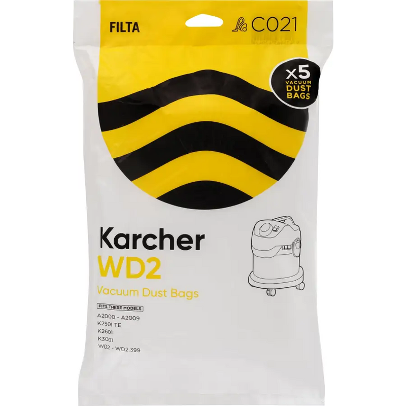 FILTA KARCHER WD2 SMS MULTI LAYERED VACUUM CLEANER BAGS 5