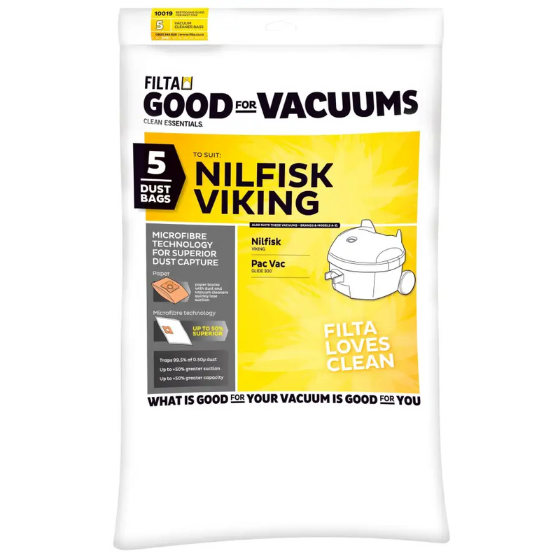 FILTA NILFISK VIKING SMS MULTI LAYERED VACUUM CLEANER BAGS 5 PACK (C012) - Philip Moore Cleaning Supplies Christchurch