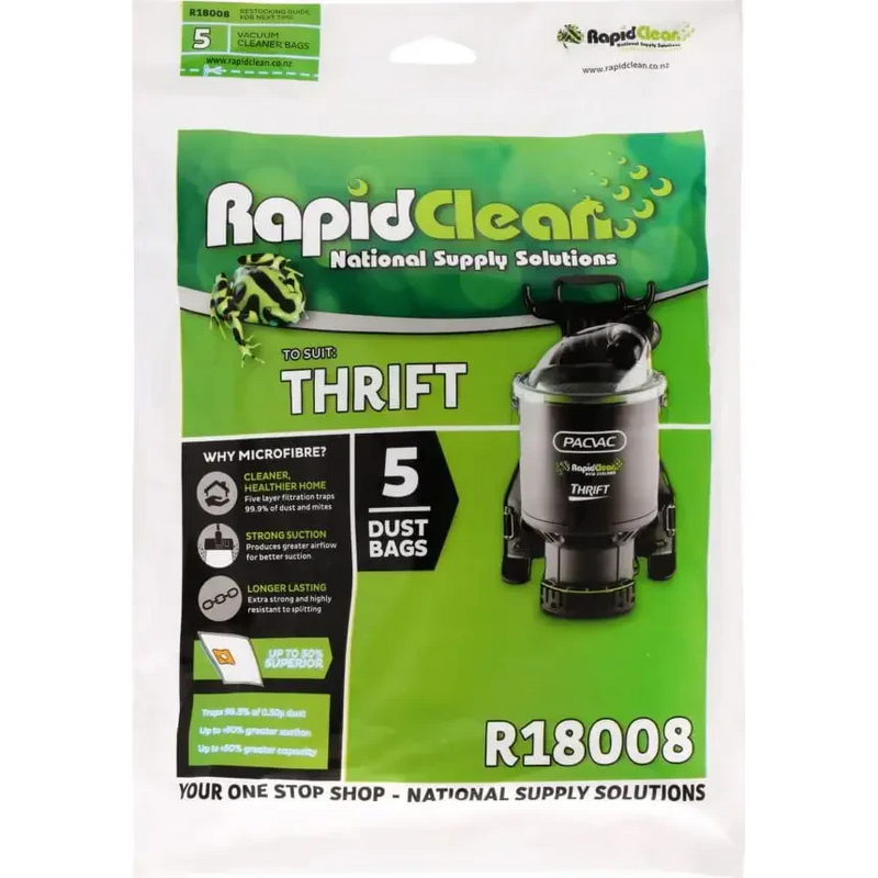 Filta Rapidclean Thrift Vacuum Bags - Pack of 5 - Philip Moore Cleaning Supplies Christchurch