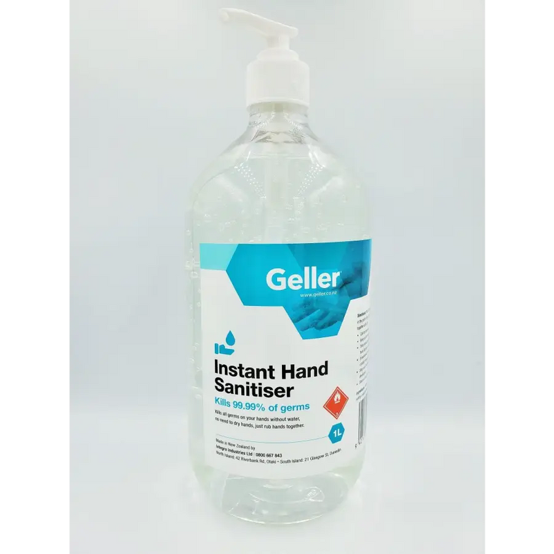Geller Hand Sanitiser 1L Pump Pottle - Philip Moore Cleaning Supplies Christchurch