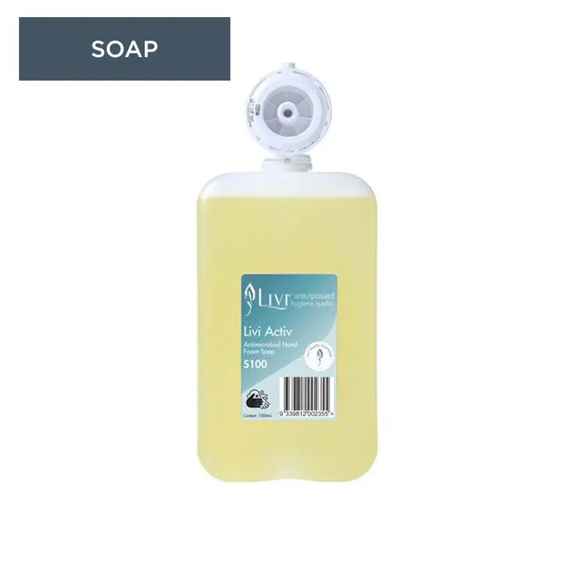 Livi Activ Antimicrobial Foaming Hand Soap 1 litre - Philip Moore Cleaning Supplies Christchurch