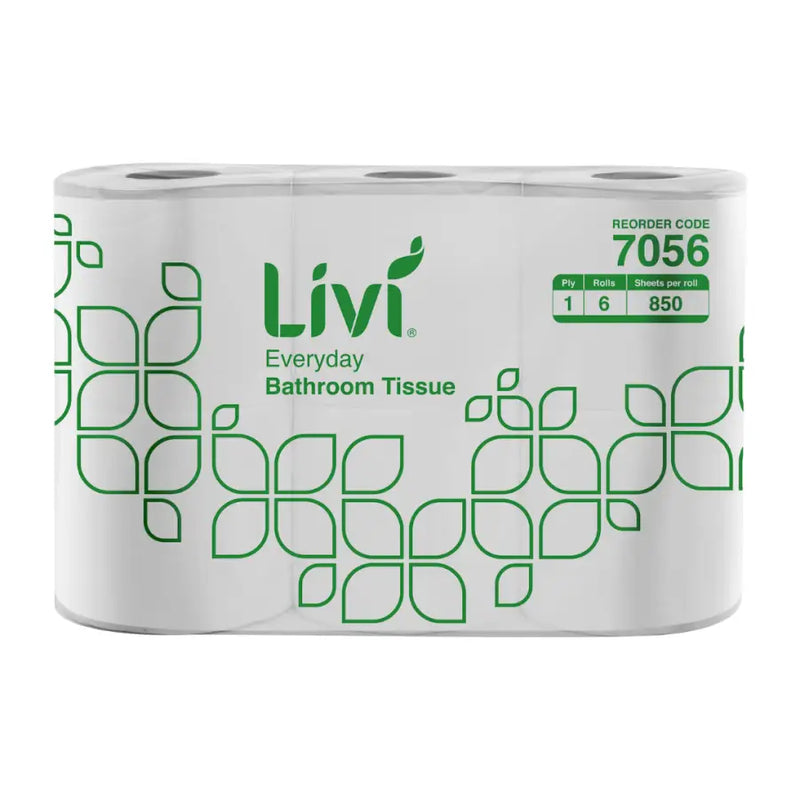 Livi Everyday Multipack Bathroom Tissue 1 Ply 850 Sheets 8 X 6 Pack - Philip Moore Cleaning Supplies Christchurch