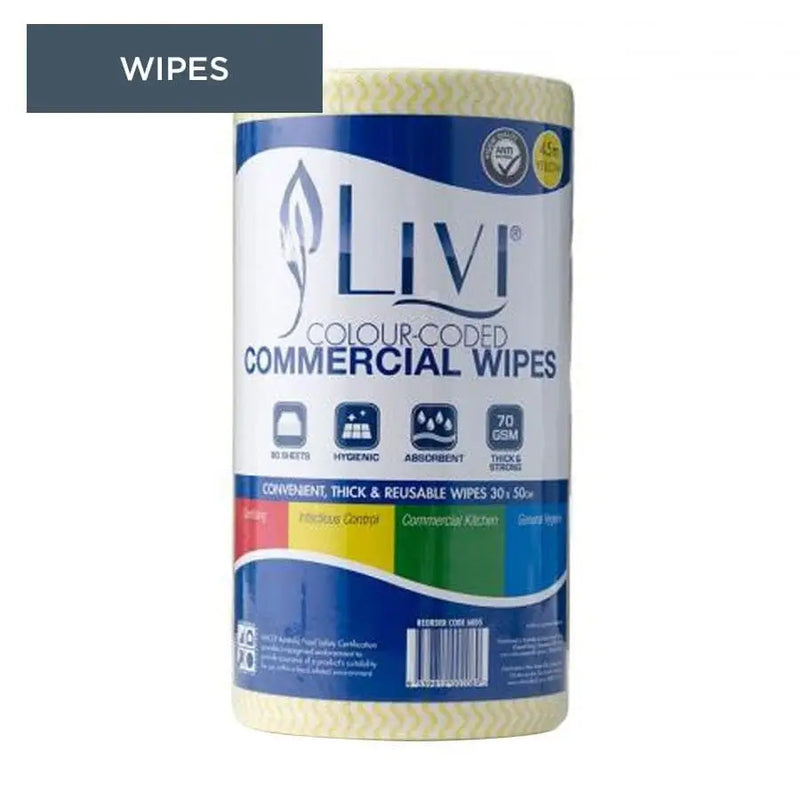 Livi Yellow Heavy-Duty Colour Coded Cleaning Cloth - Philip Moore Cleaning Supplies Christchurch