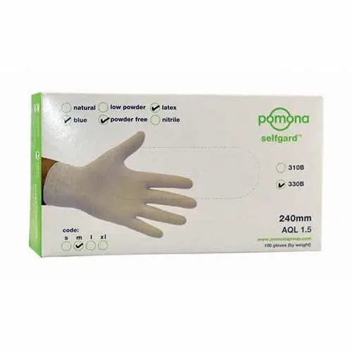 Pomona Latex Gloves Medium - Pack of 100 - Philip Moore Cleaning Supplies Christchurch