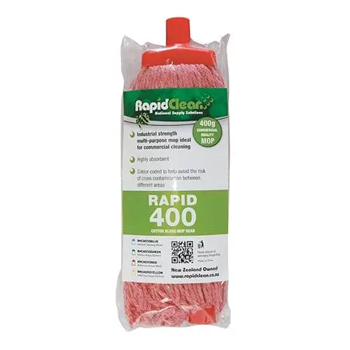 RapidClean 400G Red Janitor Mop Head - Philip Moore Cleaning Supplies Christchurch
