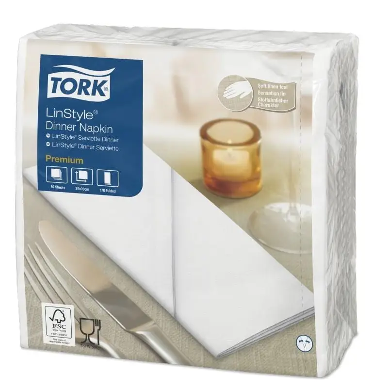 Tork Linstyle White Dinner Napkin - Philip Moore